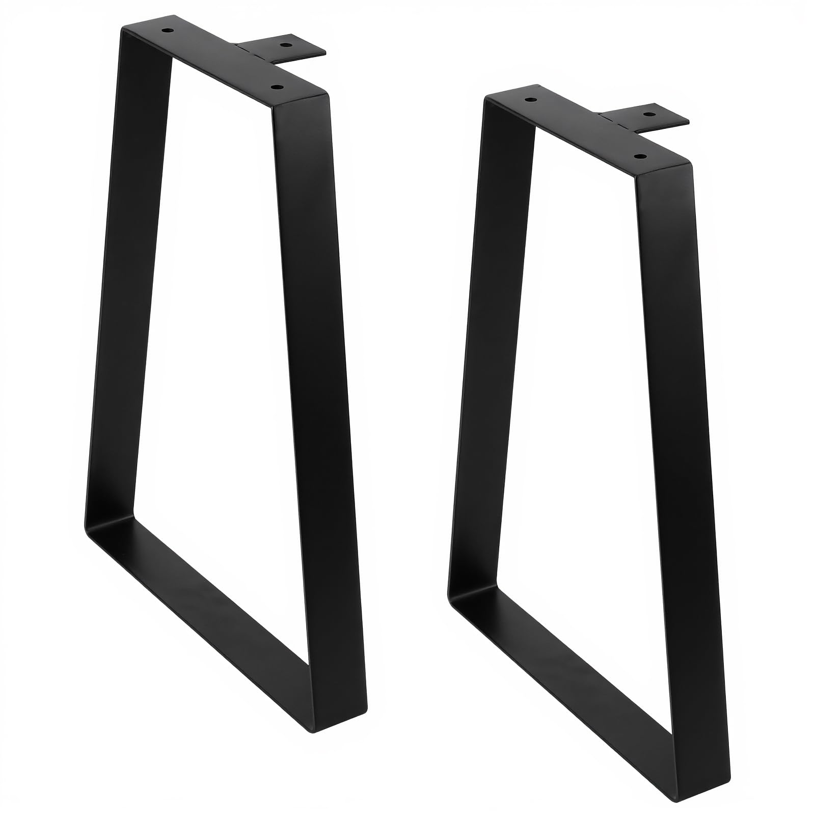 HEIYUET 2 Stück Tischbeine Metall Schwarz, 40 x 28 cm trapez