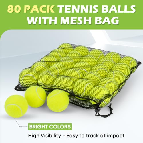 Image of Treeroot 16 /30 /40 /60 /80 Pcs Tennis Balls, High Elasticity Tennis Balls Bulk, Comes with a Portable Mesh Bag, Tennis Ball for Dogs, Suitable for Beginner Training Ball, Durable & Bounce