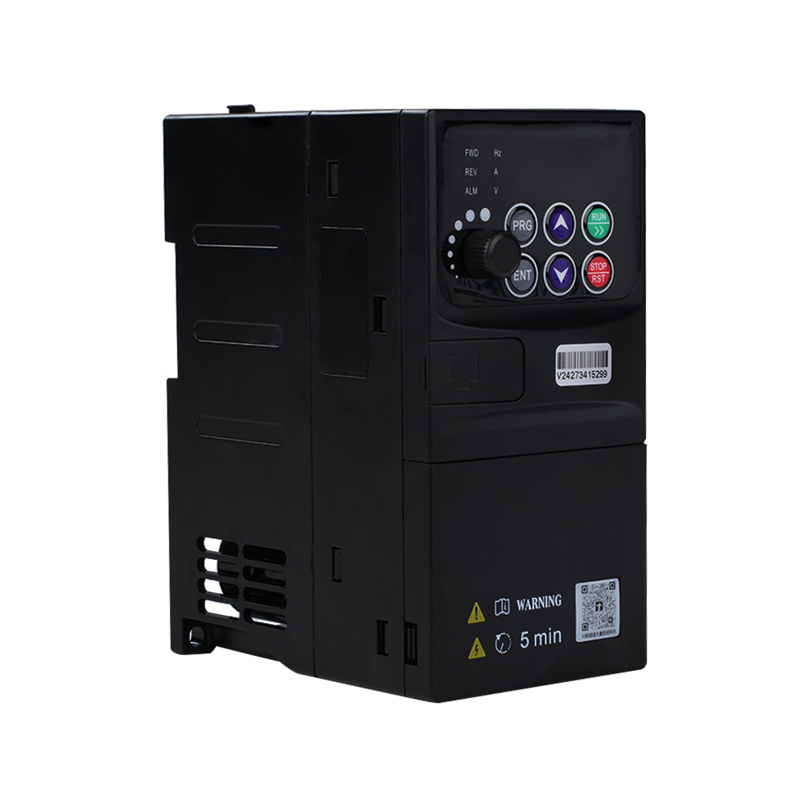 DEWIN Convertisseur de fréquence 230V, 0,75kW Convertisseur de fréquence triphasé VFD Vecteur de contrôle de vitesse Entrée monophasée 190-230V Sortie triphasée 0-230V avec câble d'extension de 1,5m(0
