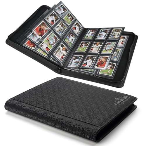 Image of Toploader Binder,Toploader Hard Cases, 9-Pocket Pages Sleeves Hold up 288 Cards.Toploader Card Binder with Sleeves for inch3x4 inch rigid,Card Holder(black)