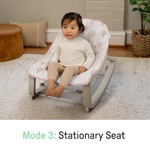 Image of Ingenuity Keep Cozy 3-in-1 Grow with Me Vibrating Baby Bouncer, Seat & Infant to Toddler Rocker, Vibrations & Toy Bar, 0-30 Months Up to 40 lbs (Skye)