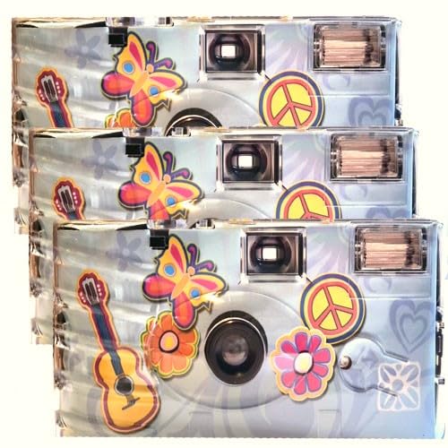 3X 1A Photo PORST Einwegkamera Edition Flower Power, Blumen und Schmetterling, mit Blitz, Batterien und Film (3er Pack, je 27 Aufnahmen) 3X 1A Photo PORST Einwegkamera Edition Flower Power, Blumen und Schmetterling, mit Blitz, Batterien und Film (3er Pack, je 27 Aufnahmen)