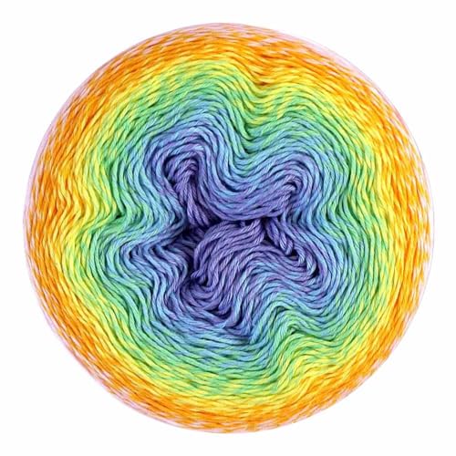 Image of Scheepjes Whirl 1 x 1094 yd (1000 m) Gradient Yarn Cake 760 Cotton Candy Man, Cotton /Acrylic Blend for Crochet and Knitting
