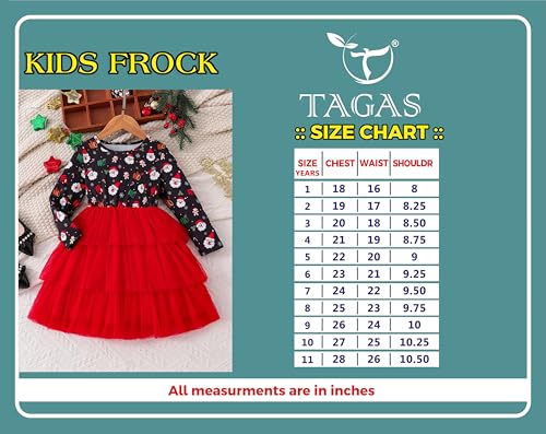 Image of TAGAS Dress for Girls II Baby Girl Dress|| Frock Girls Infants Casual wear for Kids Dresses and Jump Suite Round Neck Full Sleeve Dress for Girls