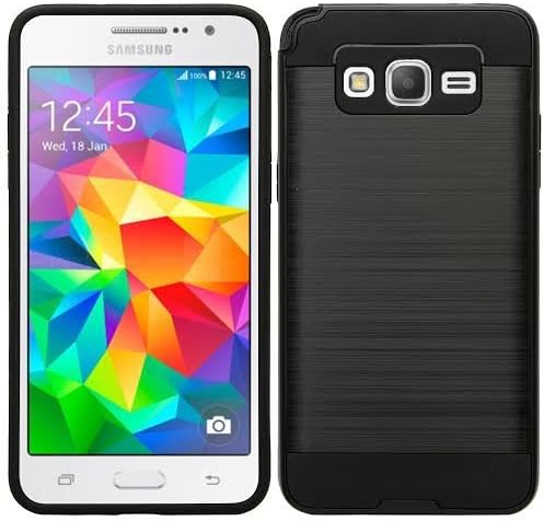 GW Cases Compatible for Samsung Galaxy On5 [Shock Absorption/Impact Resistant] Hybrid Dual Layer Armor Defender Protective Case Cover for Galaxy On5 (Brush Black)