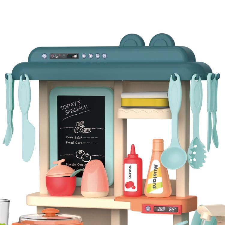Image of DIY Miniature Home Kitchen Set with LED Light, Openable Dust Cover & Movable Accessories - 102 PCS Creative Dollhouse Kit for Kids & Collectors (8+)