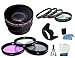 Essential Lens Kit Includes HD .43x Wide Angle Lens w/ Macro + 4 Piece Close Up Lens Kit +1 +2 +4 +10 + 3pc High Res Filter Kit (UV-CPL-FLD) + Lens Hood + Mini tripod + LCD Screen Protectors + Camera Cleaning Kit For CANON VIXIA HF M52, HF M50, HF M500, HF M41, HF M40, HF M400 HD Camcorder -  Digi, .43x 52mm, 4pCU, 3pfk