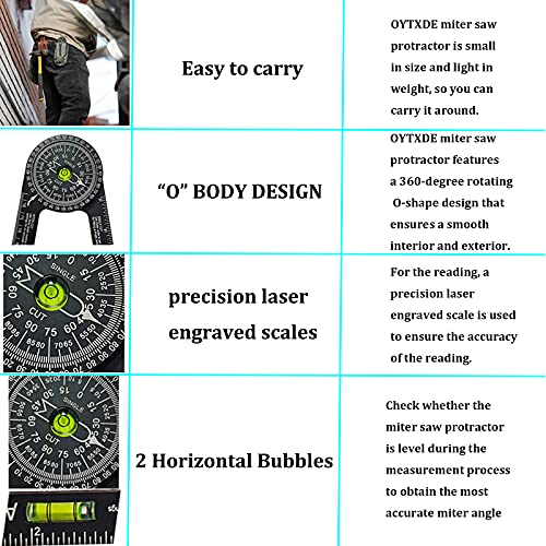 7 Inch Aluminum Protractor Angle Finder & Contour Gauge(10 Inch Lock), Miter Saw Protractor With Bubble Level, Irregular Shape Duplication Gage Tool For Carpentry, Diy Handyman, Home Improvement #TOP3