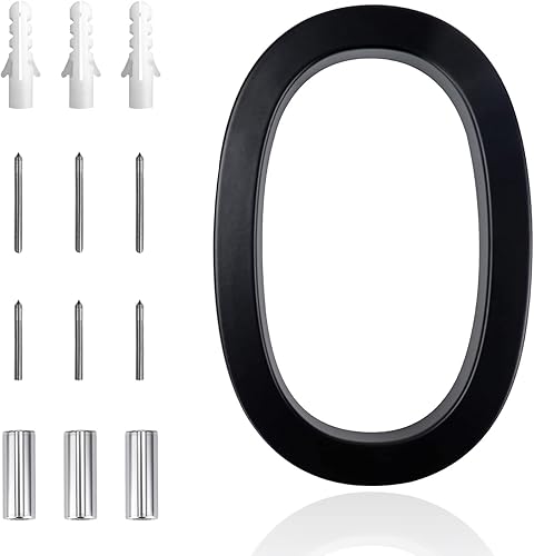 Deamos - Números de casa modernos de 6 pulgadas, número de casa flotante de aleación de zinc para casa con acabado mate, montaje flotante negro o