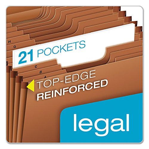 Pendaflex R119Alhd Heavy-Duty Expanding File, 21 Pockets, 1/3 Tab, Legal, Brown #TOP3