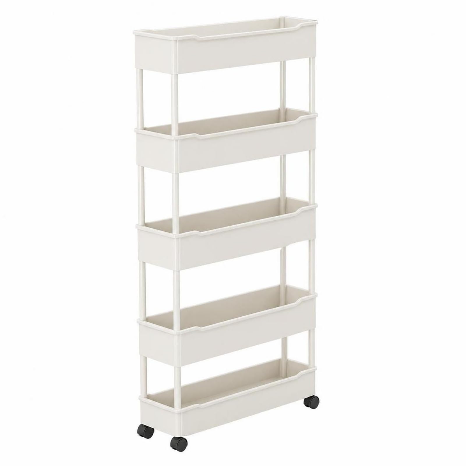 Armadietto con Ruote Scorrevole Scaffale con Ruote, Visibile, Scaffale Ripiani, per, Bianco, 20CM
