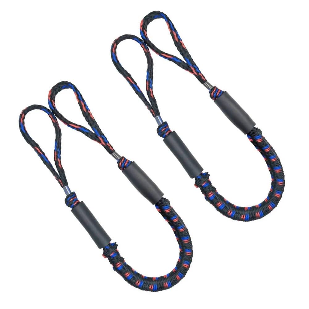 Cuerda náutica, 2 Piezas de Cuerdas elásticas Amarre for Botes Marinos(Red Blue Black)