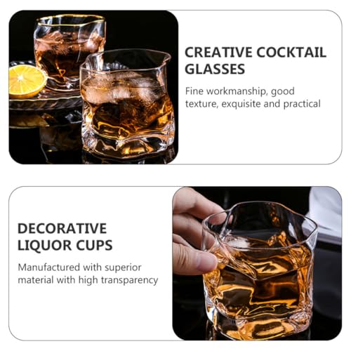 Vasos de whisky de vidrio retorcido estables y resistentes de alta calidad Hoement 7