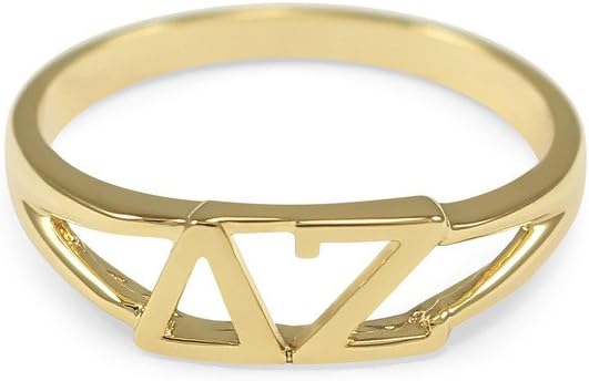 The Collegiate Standard Delta Zeta 14k Gold Plated Sorority Ring with Greek Letters