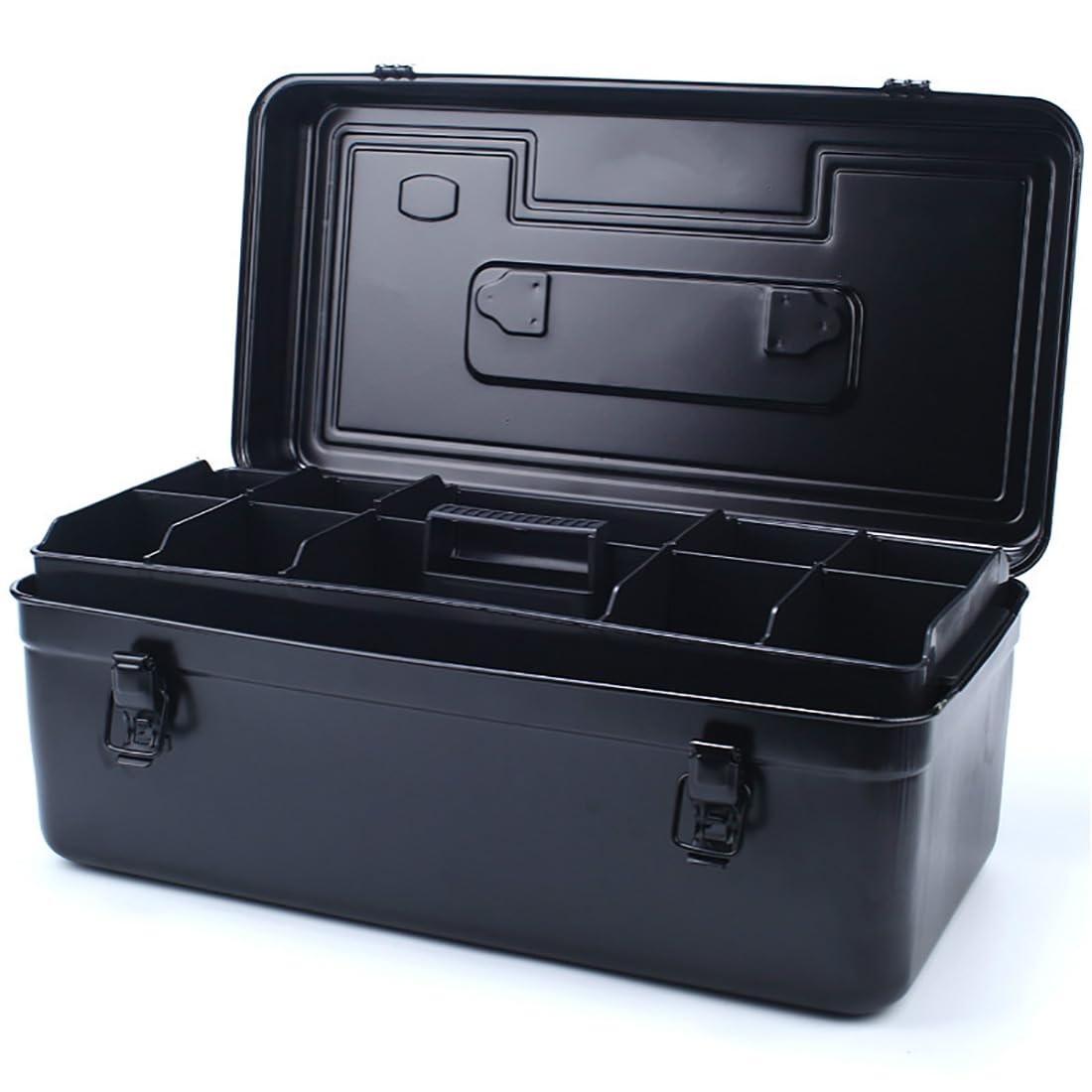 Amazon.co.jp: 2段ポータブルツール収納ケース黒鉄板ツールボックス