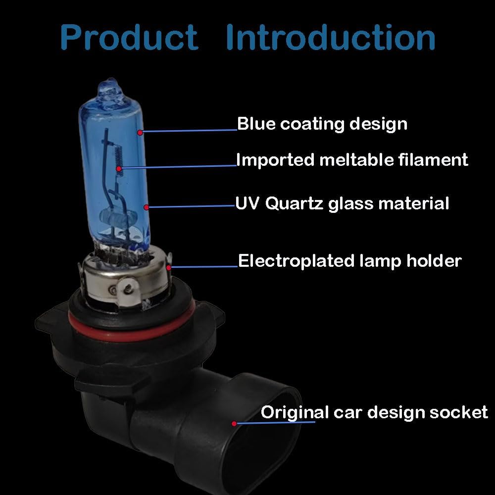 Halogen Headlight Bulbs for 2011 2012 2013 2014 2015 Chrysler 200 Touring S Limited LX Sedan, Lights For GMC Acadia 2013-2019, 9012 High Low Dual Beam, 4300K OEM, Not for HID Bulbs, 2 Pack