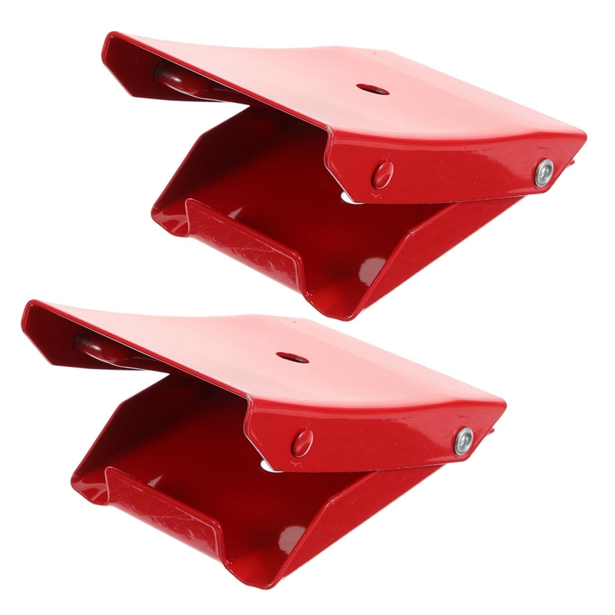 2 Stück Metall Radkeile in Rot Rutschfeste Unterlegkeile für Genaue Reifenpositionierung Leicht und Robust als Stabilisatoren für Wohnwagen und Anhänger
