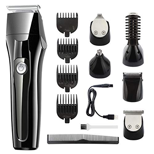 Babacom Hair Clippers Men, Beard Trimmer Men Rechargeable, 5 in 1 Professional Electric Grooming Kit, Hair Clipper Set, Cordless Hair & Nose & Ear & Mustache & Body Trimmer for Detailing & Grooming