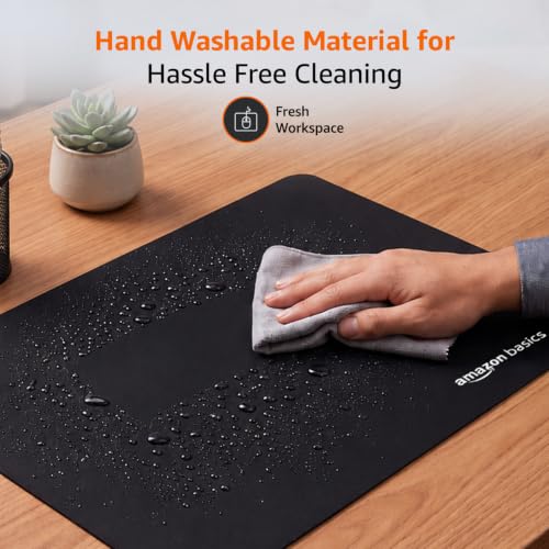 Image of Amazon Basics Square Mouse Pad with Smooth Cloth Surface and Non-Slip Rubber Base, Standard Size for Gaming, Office & Home Use, 17.8 x 15.5 Inches (Medium), Black