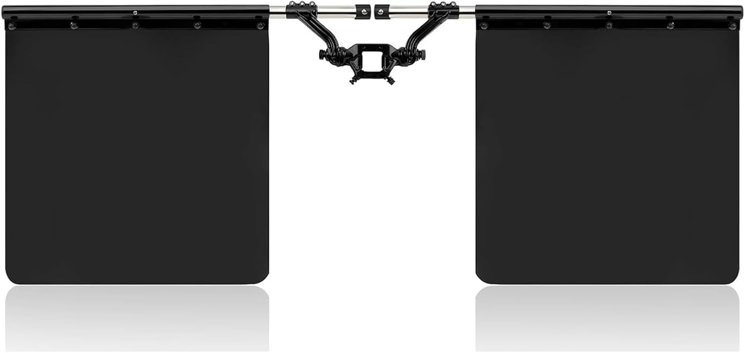 2" Mudflap System Hitch Receiver Hitch Mounted Mud Flaps to Protect What You Tow - Removeable and Adjustable-Black/Stainless Steel for Trucks Universal 00108