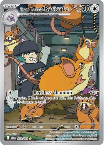 Team Rocket’s Raticate 202/182 – Destined Rivals Illustration Rare – Foil Card