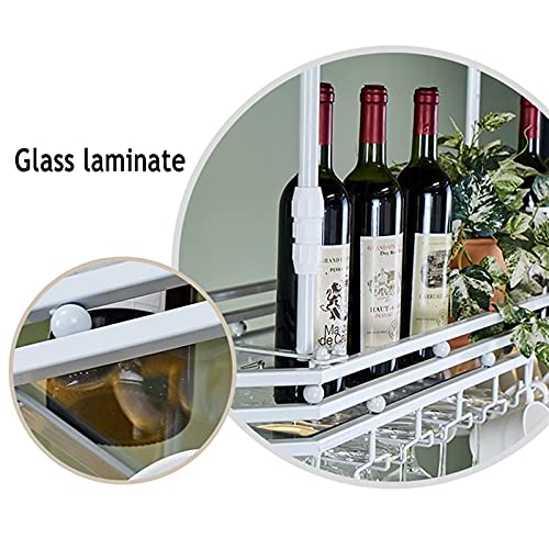 Étagère à vin réglable avec projecteurs LED et casier à verre