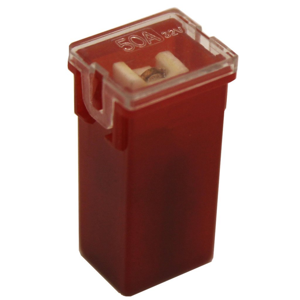 1 X 50 Amp Red Pal Pacific Type J Case Cartridge Female Slow Blow Fuse 50A