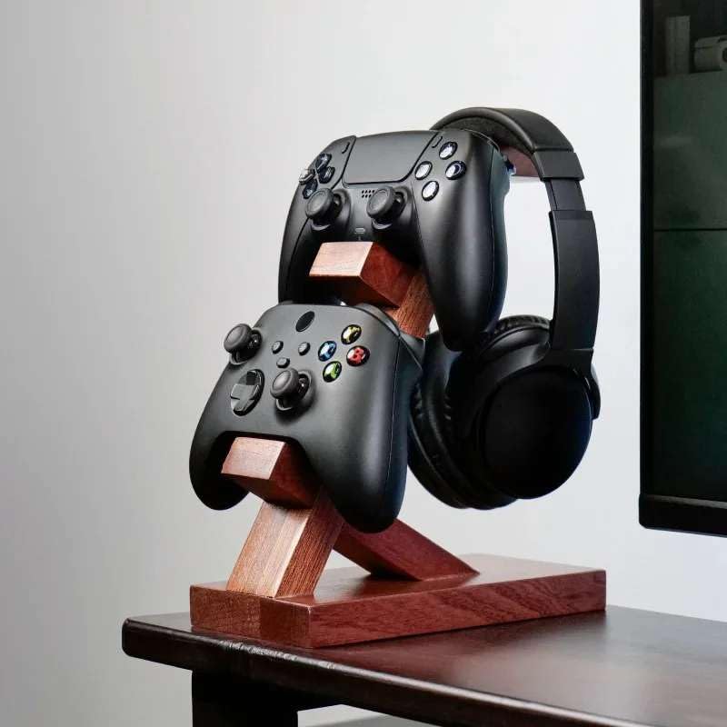 TrueCart Gaming Headphone Stand for PS5 & Xbox - Wooden Headset Holder & Display Base for Gamers-image-37