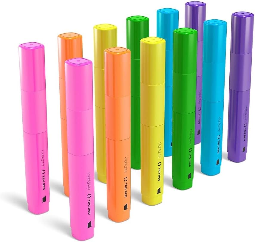 TRU RED Tank Highlighter with Grip Chisel Tip Asst 12/Pack Amazon.ca