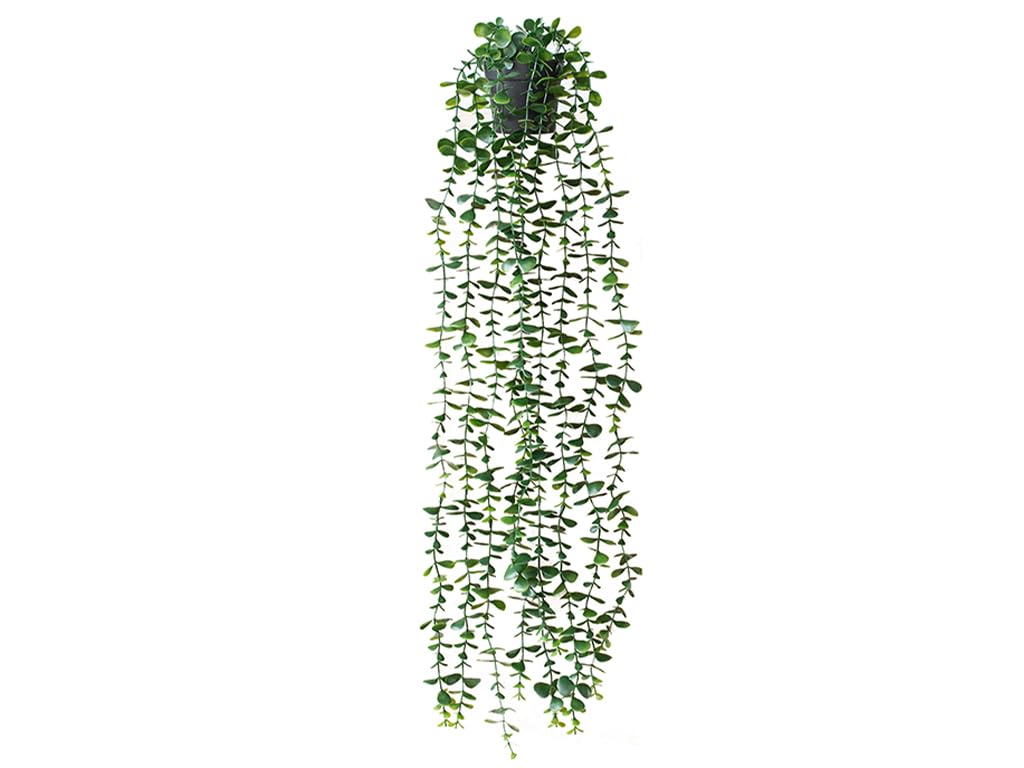 Kellegour Artificial Hanging Plant,Fake Hanging Plants with Pot,Artificial Potted Plant Hanging Vines,Fake Ivy Potted Plants for Home,Decor,Room,Office,Wall,Patio,Table Shelf(33.46inch)
