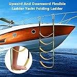 5 Échelle d'étape de bateau à corde marine, Écheau d'embarcation à corde pliable pour bateau à queue amovible pour bateau gonflable Kayak