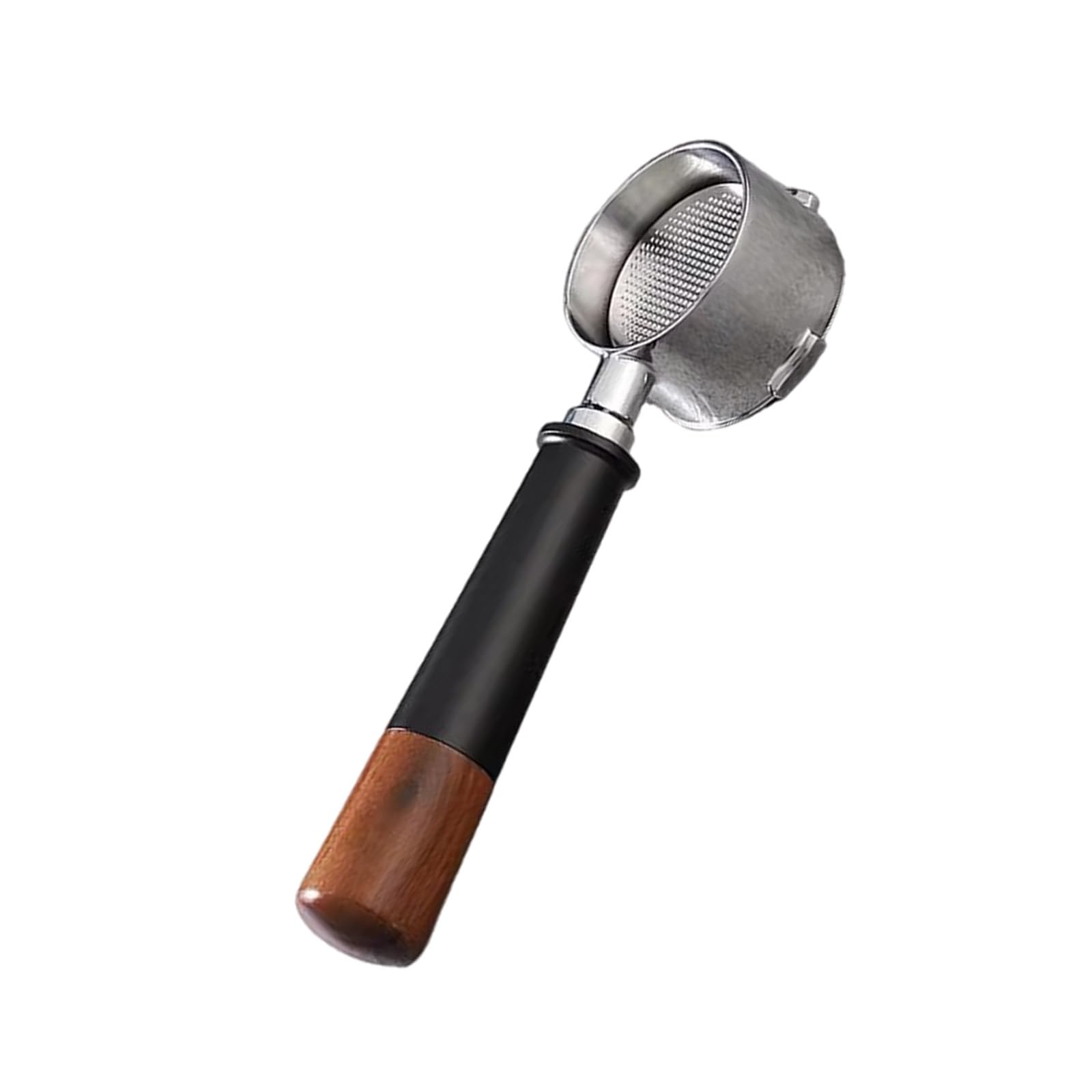 Kalttoy Machine Bottomless Filter with Wood Handle Stainless Steel Espresso Maker Portafilter for Home or Commercial Use Kitchen Coffee Accessories