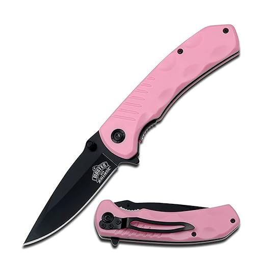 Master USA MU-A002 Series Spring Assisted Folding Knife, Black Straight Edge Blade, ABS Handle, 4-1/2-Inch Closed