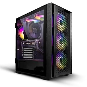 Gaming PC Tower, Intel Core i7-3770, 16GB RAM, GT 730 2GB Graphics, 1TB HDD + 256GB SSD, Windows 11, Entry Level, Black 6 Fan RGB Case – Ready To Use Setup