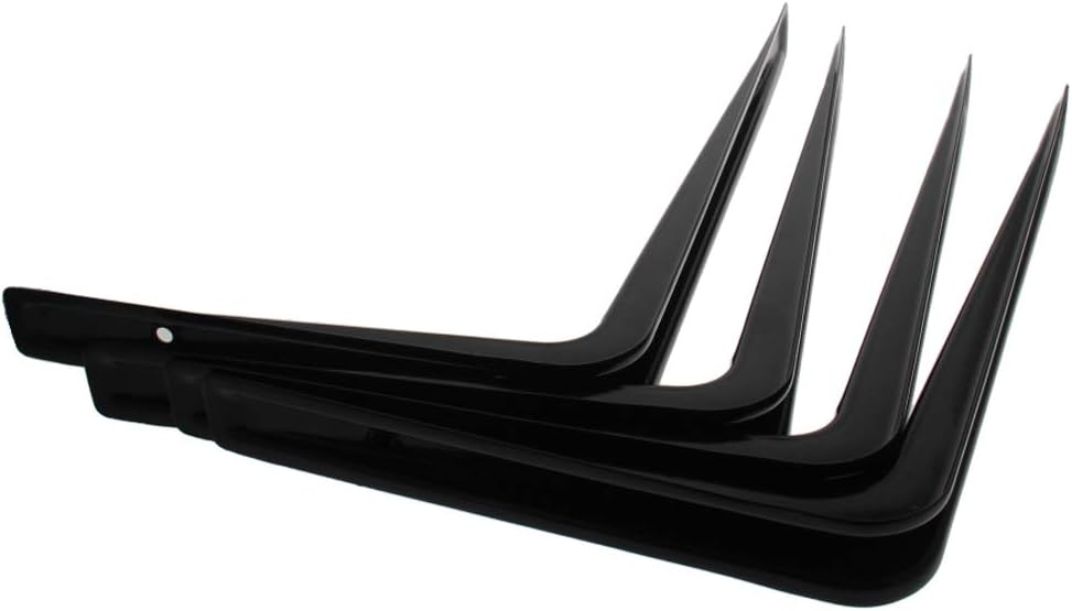 MroMax 4PCS Shelf Bracket 12.6" x 8.66"(LxW) Heavy-Duty Carbon Steel Solid Support Angle Shelving Brackets White
