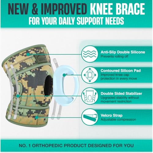 Image of Modvel ELITE Knee Brace for Men & Women - Patella Gel Pads & Side Stabilizers for ACL, Meniscus Tear, Arthritis & Injury Recovery - Maximum Support for Running, Sports & Joint Pain Relief