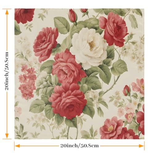 Servilletas de Tela rosas set 6 lavables 50.5x50.5 cm miniatura 2