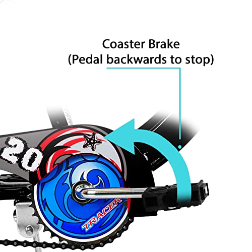 Tracer 20 Inch Bike Bmx S-Type Frame Coaster Break For Boys And Girls (Black) #TOP5