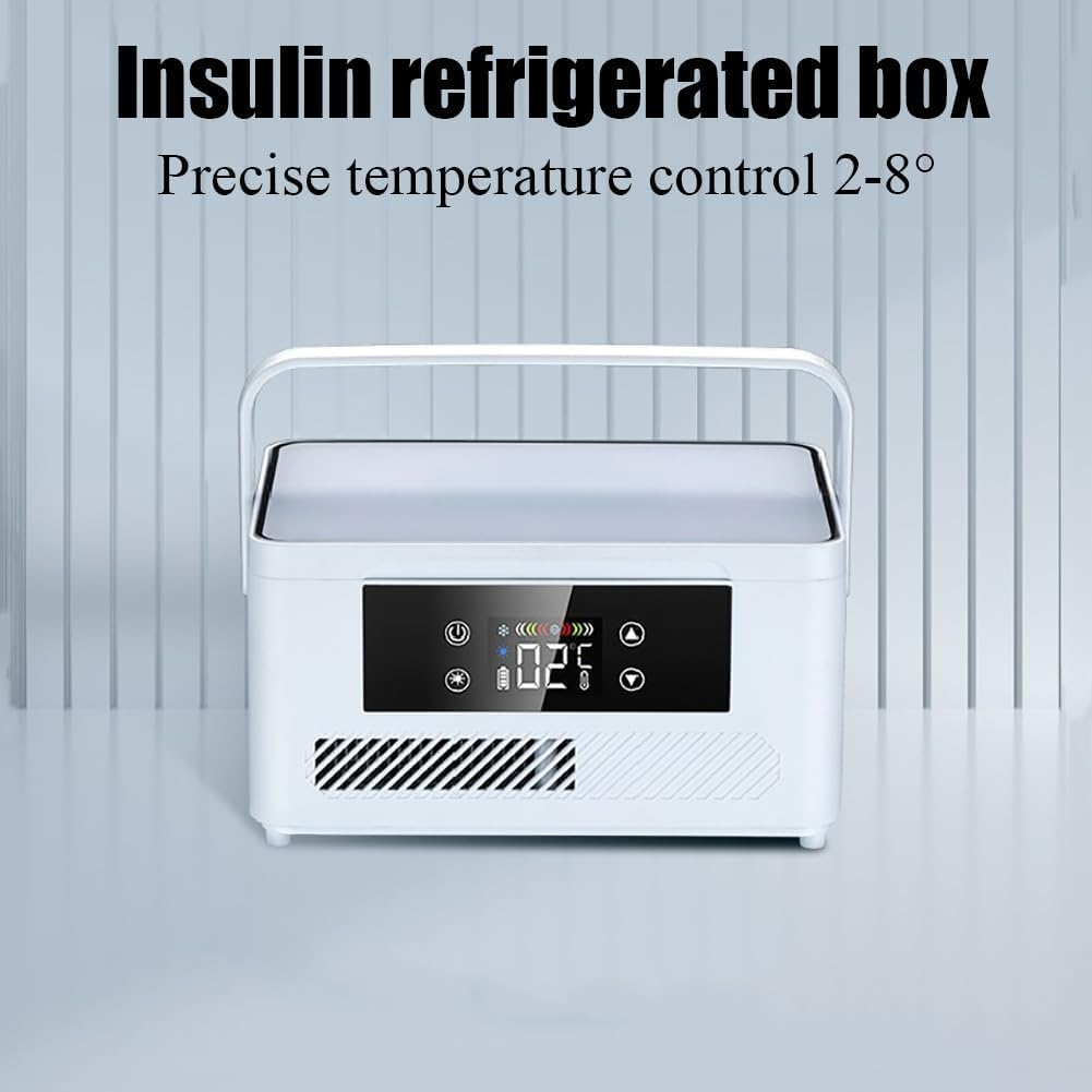 DARZYS Insulin Refrigerated, Insulin Cooler Box, Smart Medicine Refrigerated Box with Digital LCD Screen, 2~18°C Adjustment, Precise Temperature Control