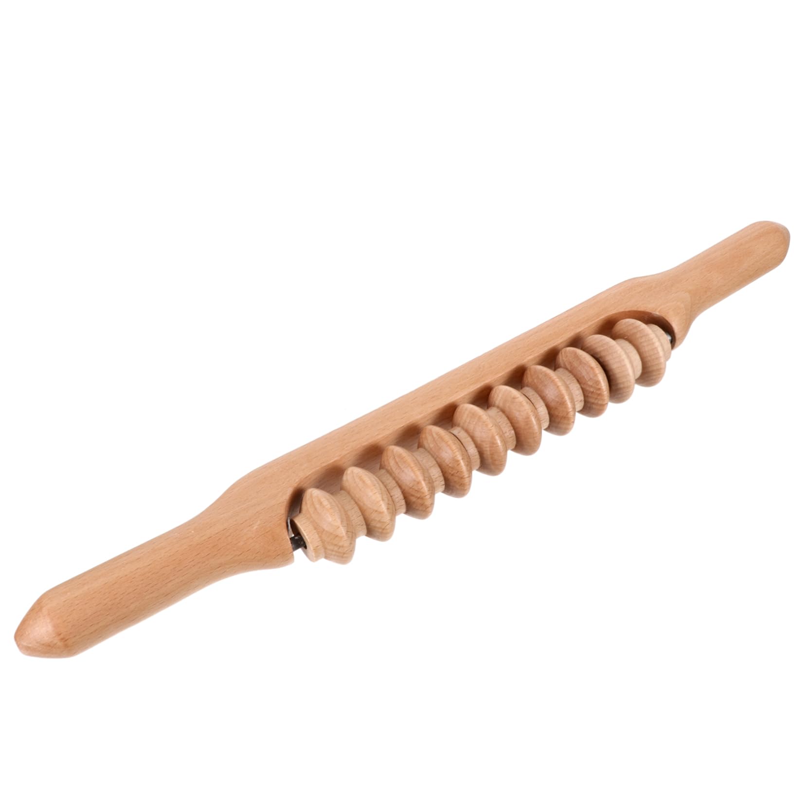 Holz Massageroller 43cm Muskelstimulation Drehbarer Massage Stab Für Nacken Schultern Und Beine Ganzkörpermassagegerät Zur Durchblutungsförderung Und Muskelentspannung Wellness Entspannung