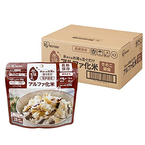 アイリスオーヤマ 非常食 5年保存 アルファ米 50食セット α化米 きのこご飯 100g ×50袋