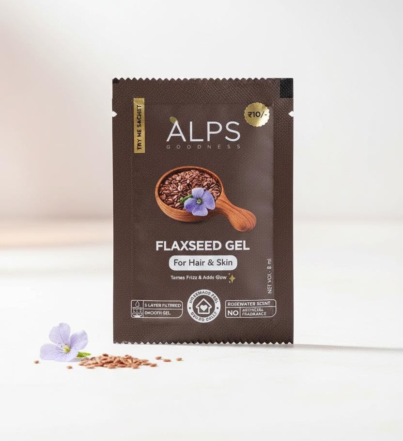 Alps Goodness Flaxeed Gel (8 ml Pack of 24) | For Hair & Skin | Frizz-Control | Smoothening | Moisture Rich | Soft Long Hair-image-10