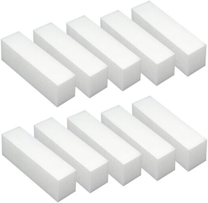 White Acrylic Nail Art Tips Buffer Buffing Sanding Block Files Manicure Tool (1X10pcs)