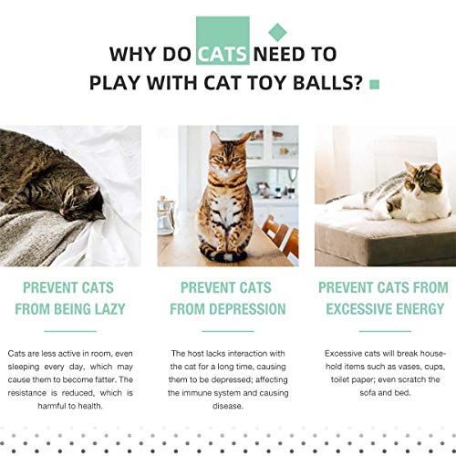 Interactive Cat Toys Ball Best Smart Cat Interactive Toys Automatic Self-Rotating and USB Rechargeable Cat Electronic Toy Ball for Indoor Cats Kitten Exercise Toys - Thumbnail 5