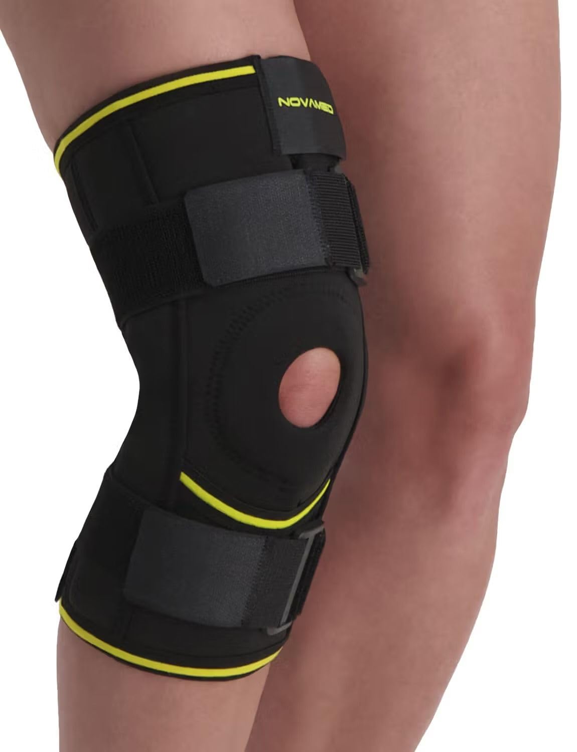 NOVAMED Knieorthese mit Gelenkschienen – Verstellbare Kniebandage bei Knieinstabilität, Bandproblemen und Arthrose – stabilisierende Kniestütze für Sport, Alltag und nach Operationen