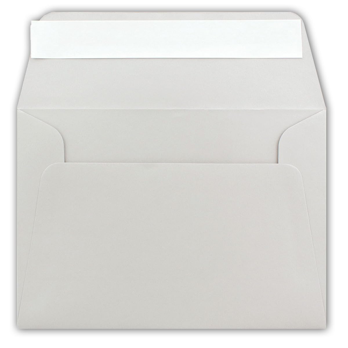 300 kopert na listy B6 - jasnoszare - 12,5 x 17,5 cm - klejenie 120 g/m² - szeroki elegancki język zamykający - wysokiej jakości koperty zaproszeniowe