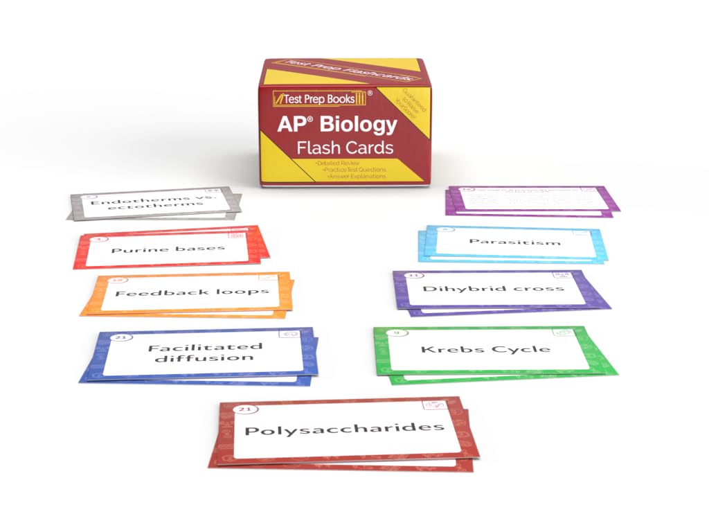 Amazon.com: AP Biology Prep Study Cards: AP Bio Test Prep 2023 and 2024  with Practice Test Questions for Review of The College Board AP Biology  Exam [Full Color Cards] : Test Prep
