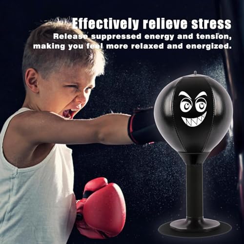 Image of Desktop Punching Bag - Heavy Duty Stress Relief Ball with Stand | Fun Stress Buster Gift for Coworkers, Boys' Toys, and Office Desks