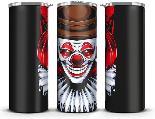 Halloween Spooky Themed 20 oz Skinny Tumblers With Lid and Straw (Halloween 2)