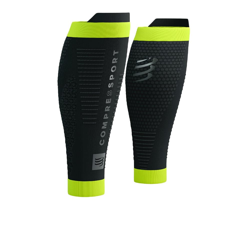 COMPRESSPORT R2 3.0 Flash Vêtements de Compression Unisexe Adultes Noir/Jaune Fluo (Multicolore), 42-46cm